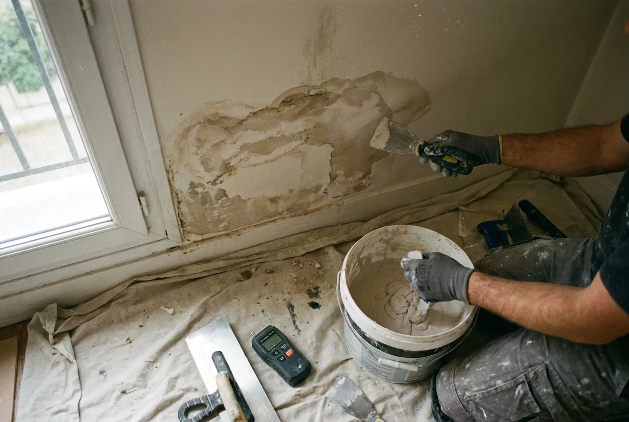 Trace d'eau au plafond d'un appartement en copropriété près du Port-Marly
